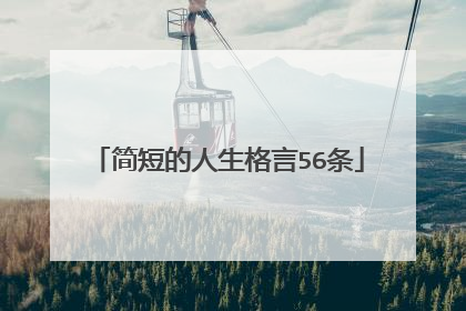 简短的人生格言56条