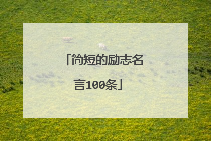 简短的励志名言100条