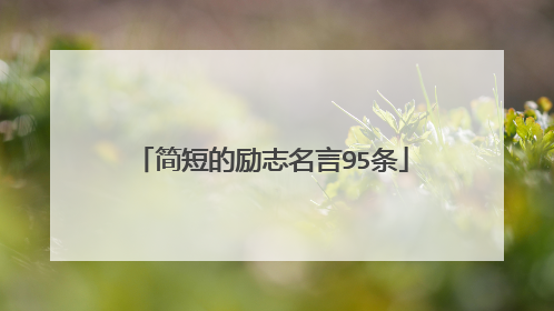 简短的励志名言95条