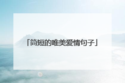 简短的唯美爱情句子