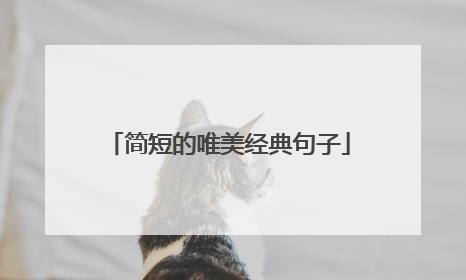 简短的唯美经典句子