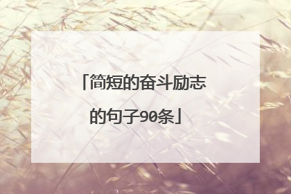 简短的奋斗励志的句子90条
