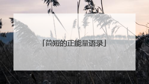 简短的正能量语录