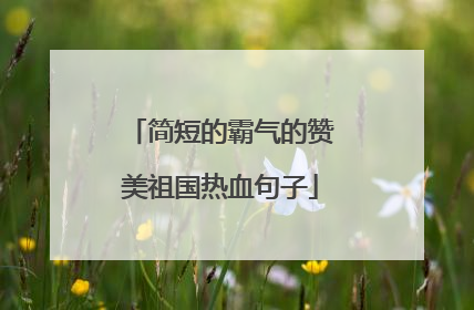 简短的霸气的赞美祖国热血句子