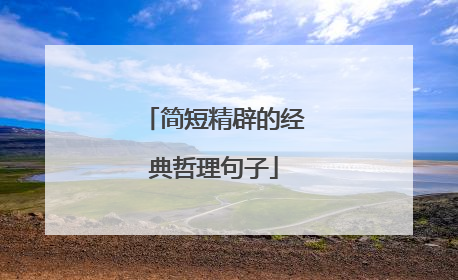 简短精辟的经典哲理句子
