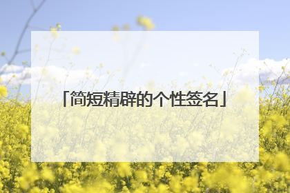 简短精辟的个性签名