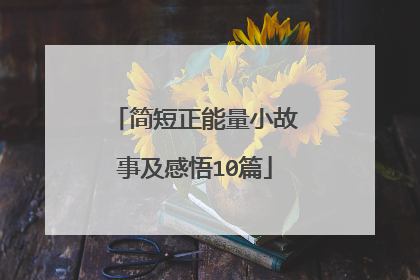 简短正能量小故事及感悟10篇