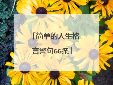 简单的人生格言警句66条