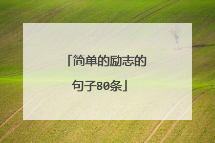 简单的励志的句子80条
