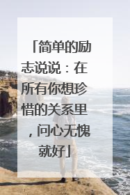 简单的励志说说:在所有你想珍惜的关系里,问心无愧就好