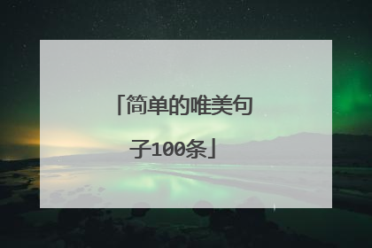 简单的唯美句子100条