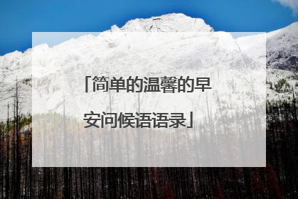 简单的温馨的早安问候语语录