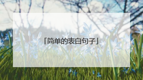 简单的表白句子
