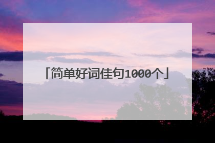 简单好词佳句1000个