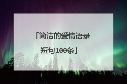 简洁的爱情语录短句100条