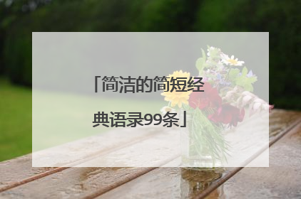 简洁的简短经典语录99条