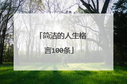 简洁的人生格言100条