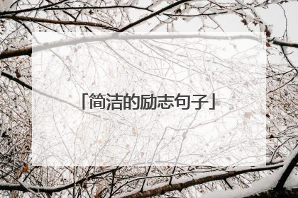 简洁的励志句子