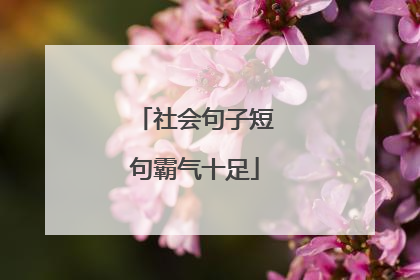 社会句子短句霸气十足