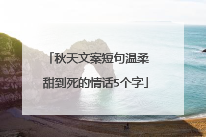 秋天文案短句温柔 甜到死的情话5个字