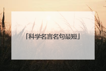 科学名言名句最短