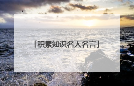 积累知识名人名言
