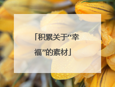 积累关于“幸福”的素材