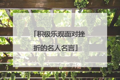 积极乐观面对挫折的名人名言
