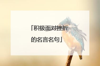 积极面对挫折的名言名句
