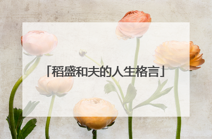 稻盛和夫的人生格言