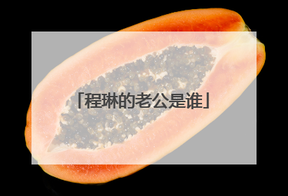 程琳的老公是谁