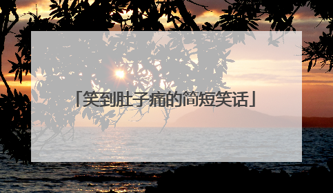 笑到肚子痛的简短笑话