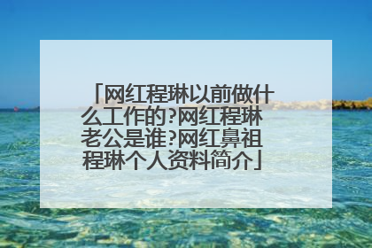 网红程琳以前做什么工作的?网红程琳老公是谁?网红鼻祖程琳个人资料简介
