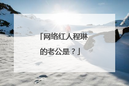 网络红人程琳的老公是?