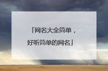 网名大全简单,好听简单的网名