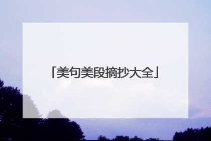 美句美段摘抄大全