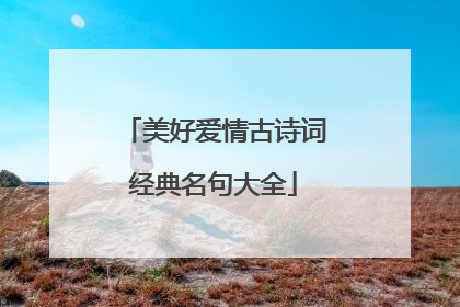 美好爱情古诗词经典名句大全