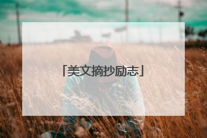 美文摘抄励志
