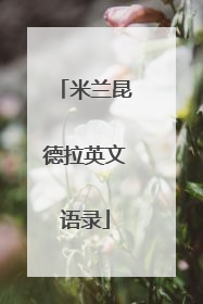 米兰昆德拉英文语录