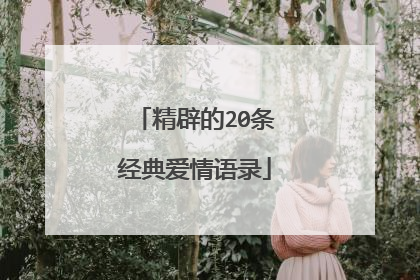 精辟的20条经典爱情语录