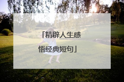 精辟人生感悟经典短句