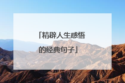 精辟人生感悟的经典句子