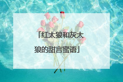 红太狼和灰太狼的甜言蜜语