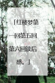 红楼梦第一回第五回第六回读后感。