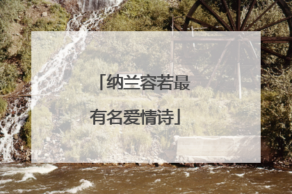 纳兰容若最有名爱情诗