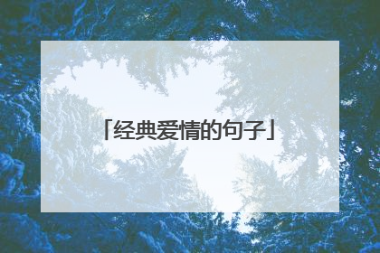 经典爱情的句子