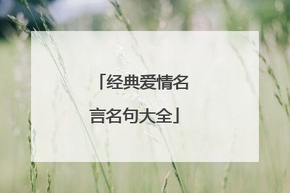 经典爱情名言名句大全