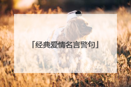 经典爱情名言警句