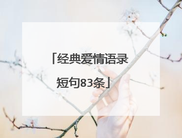 经典爱情语录短句83条