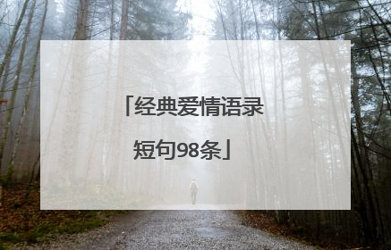 经典爱情语录短句98条